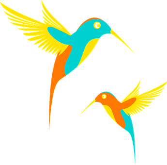 Colorful Vector Hummingbirds