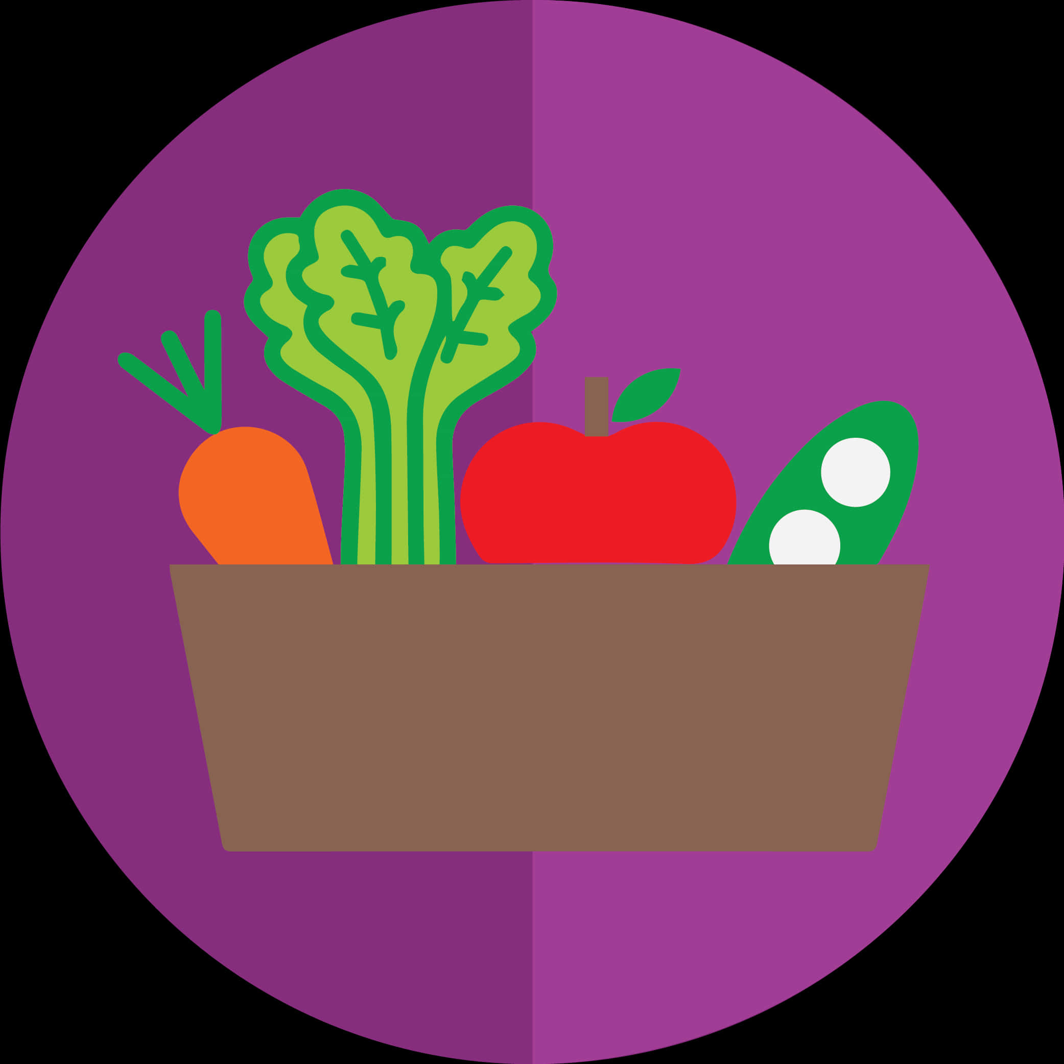 Colorful Vegetable Basket Illustration