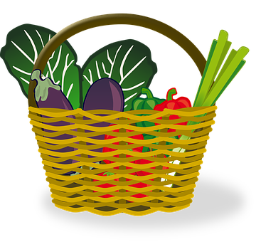 Colorful Vegetable Basket Illustration