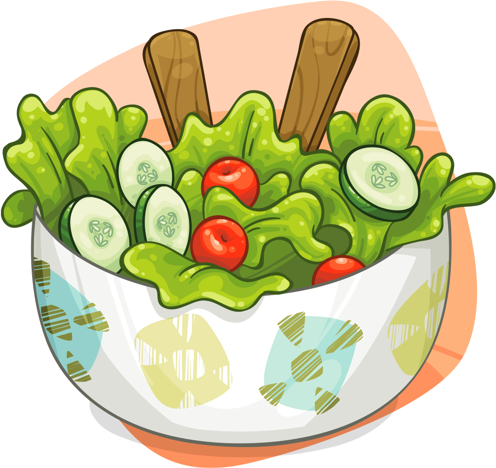 Colorful Vegetable Salad Illustration