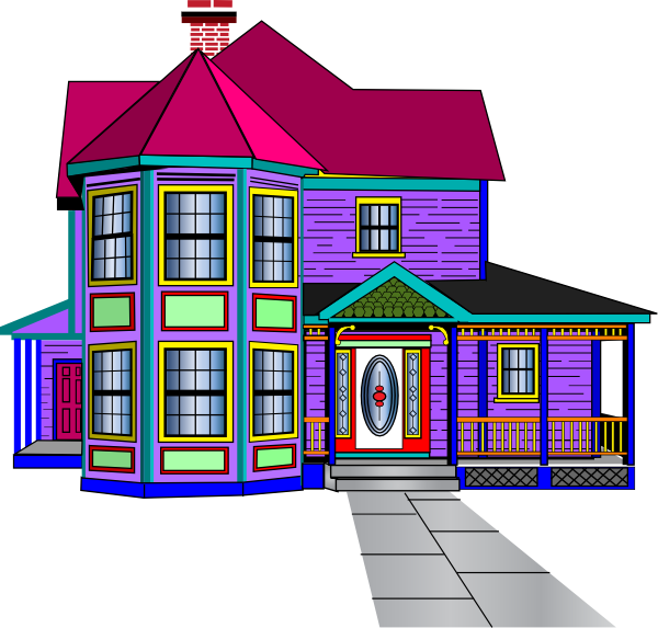 Colorful Victorian House Clipart