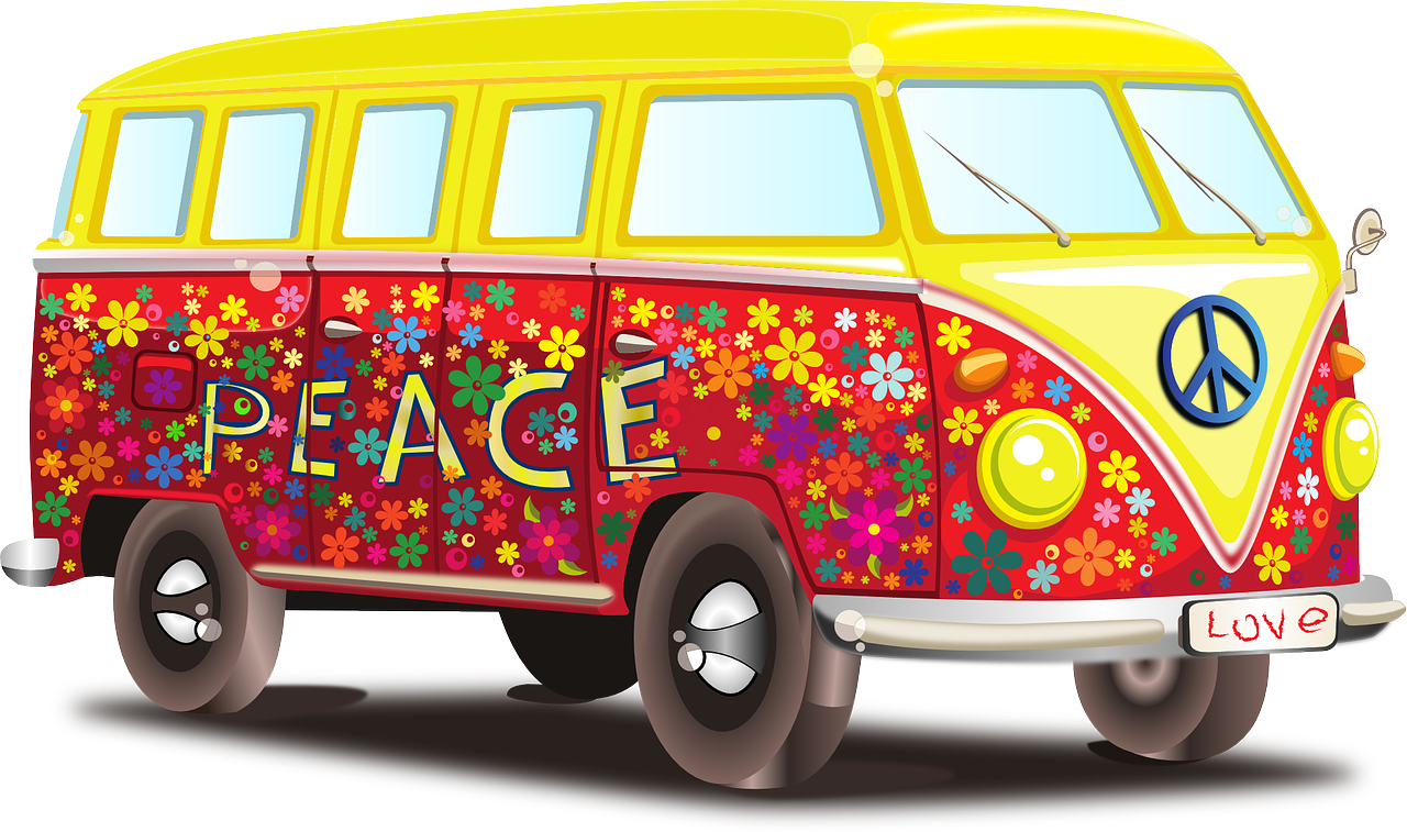 Colorful Vintage Volkswagen Bus