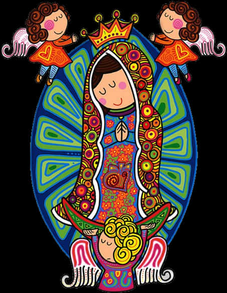 Colorful Virgen De Guadalupe Artwork