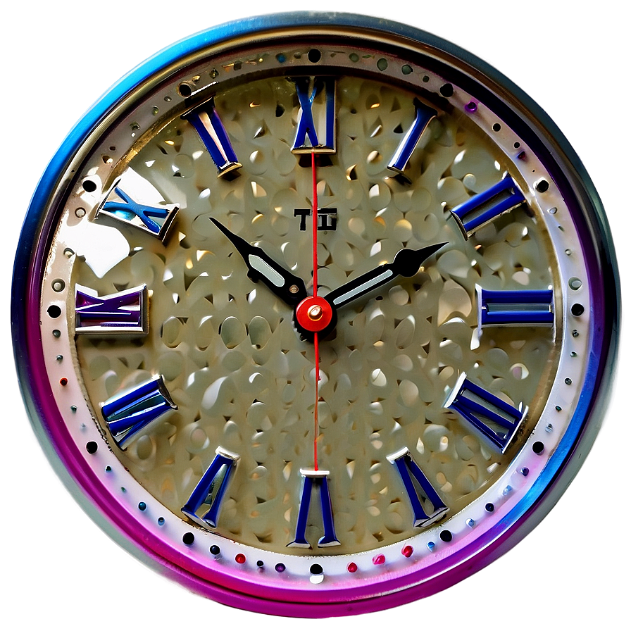 Colorful Wall Clock Png 06262024