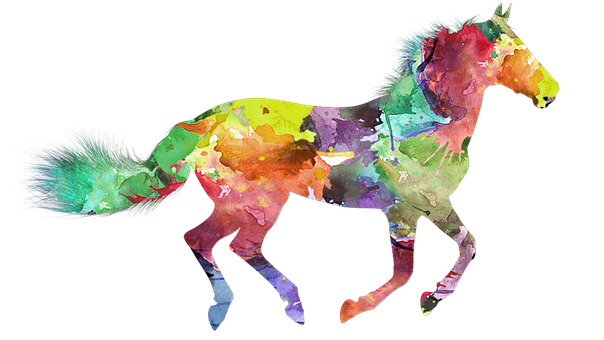 Colorful Watercolor Horse Illustration