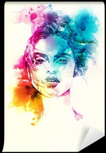 Colorful Watercolor Portrait Abstract