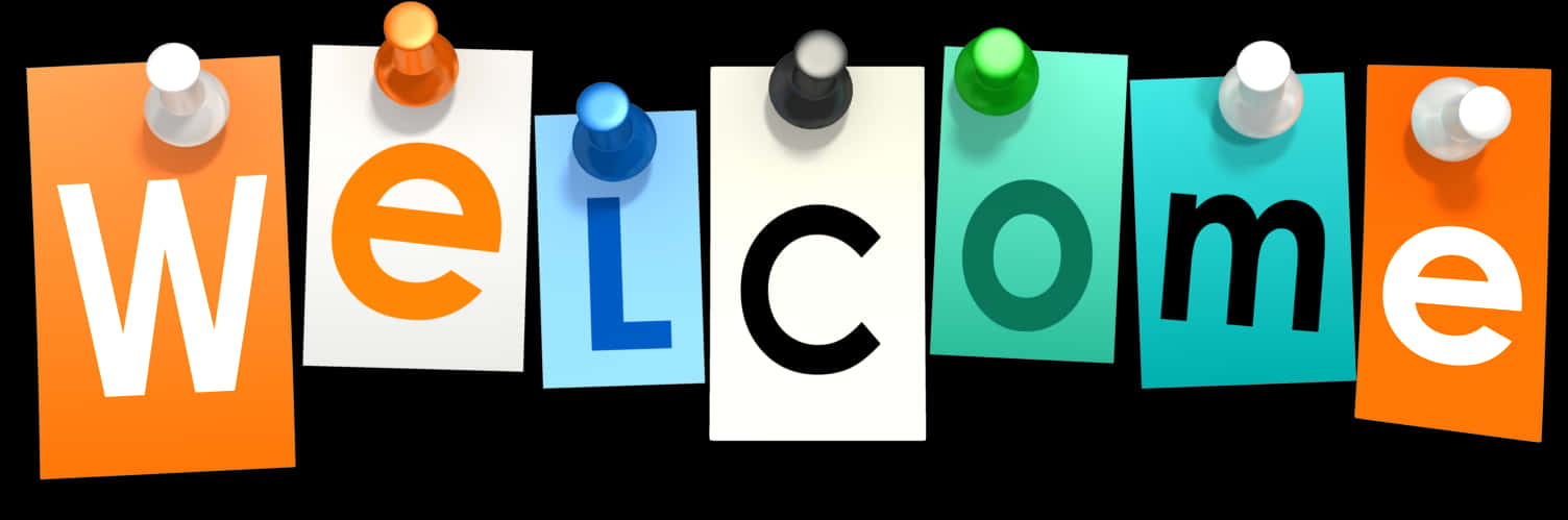 Colorful Welcome Sign Pinned Papers