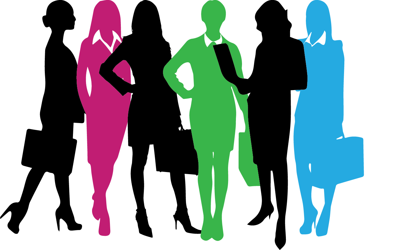 Colorful Women Silhouettes Group