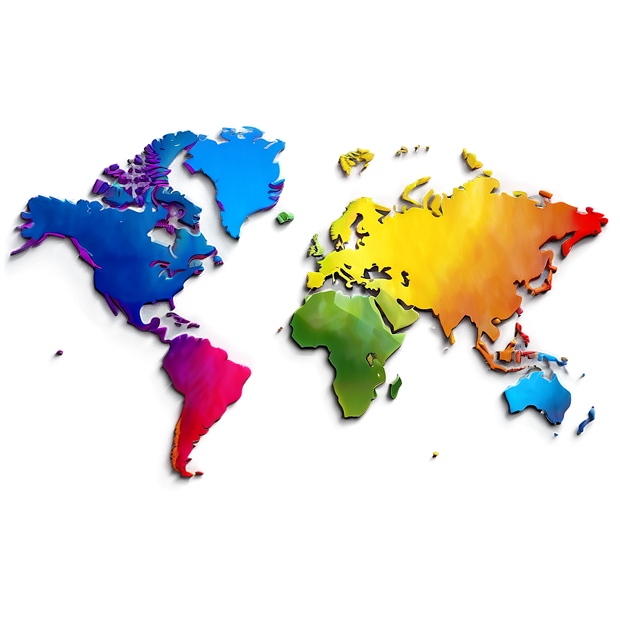 Colorful World Map Png 36