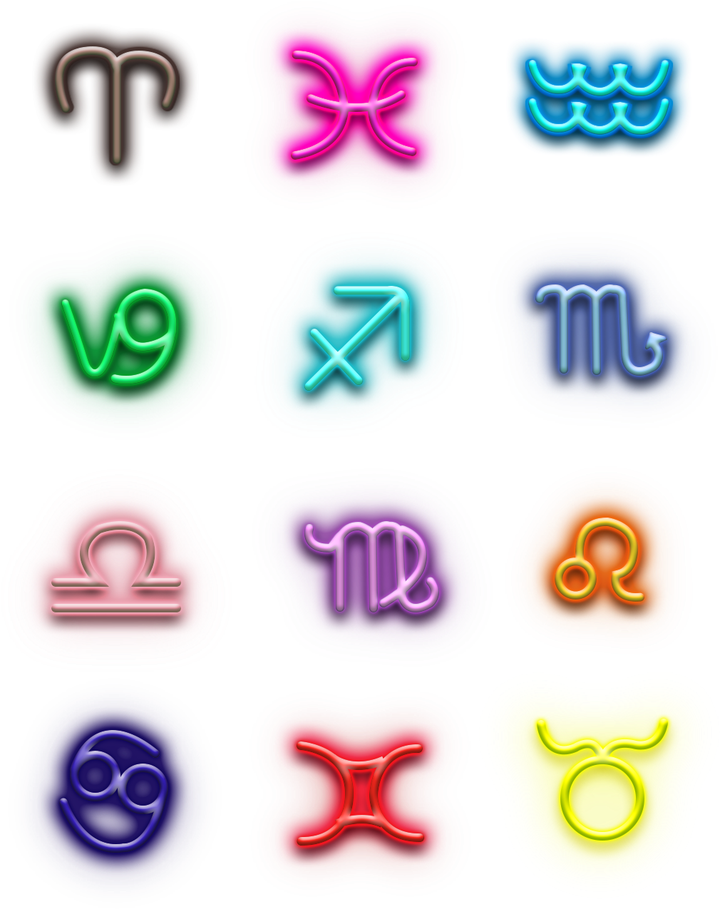 Colorful Zodiac Signs Icons