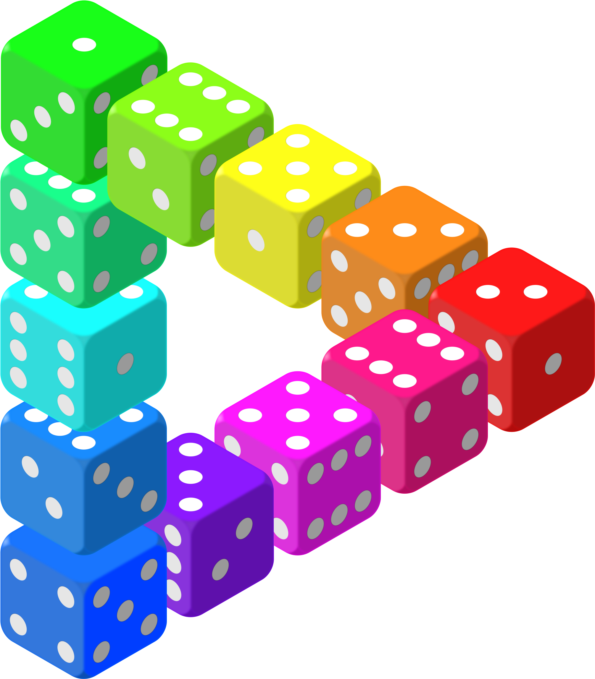 Colorful3 D Dice Chain