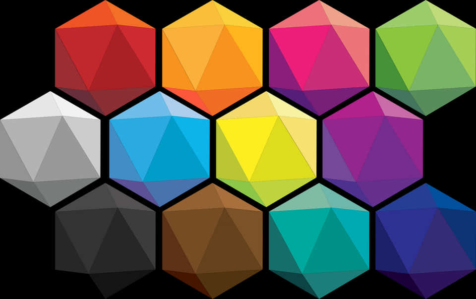 Colorful3 D Hexagons Graphic