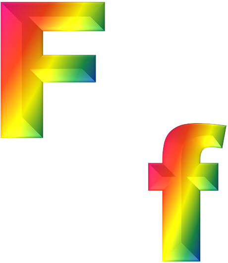 Colorful3 D Letter F Graphic