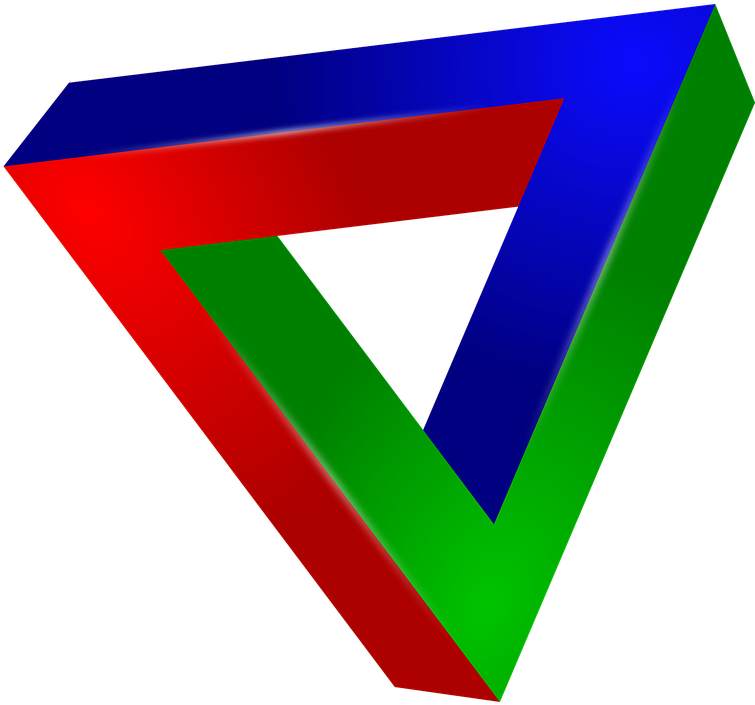 Colorful3 D Penrose Triangle