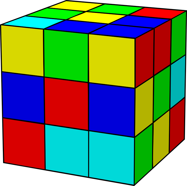 Colorful3 D Puzzle Cube