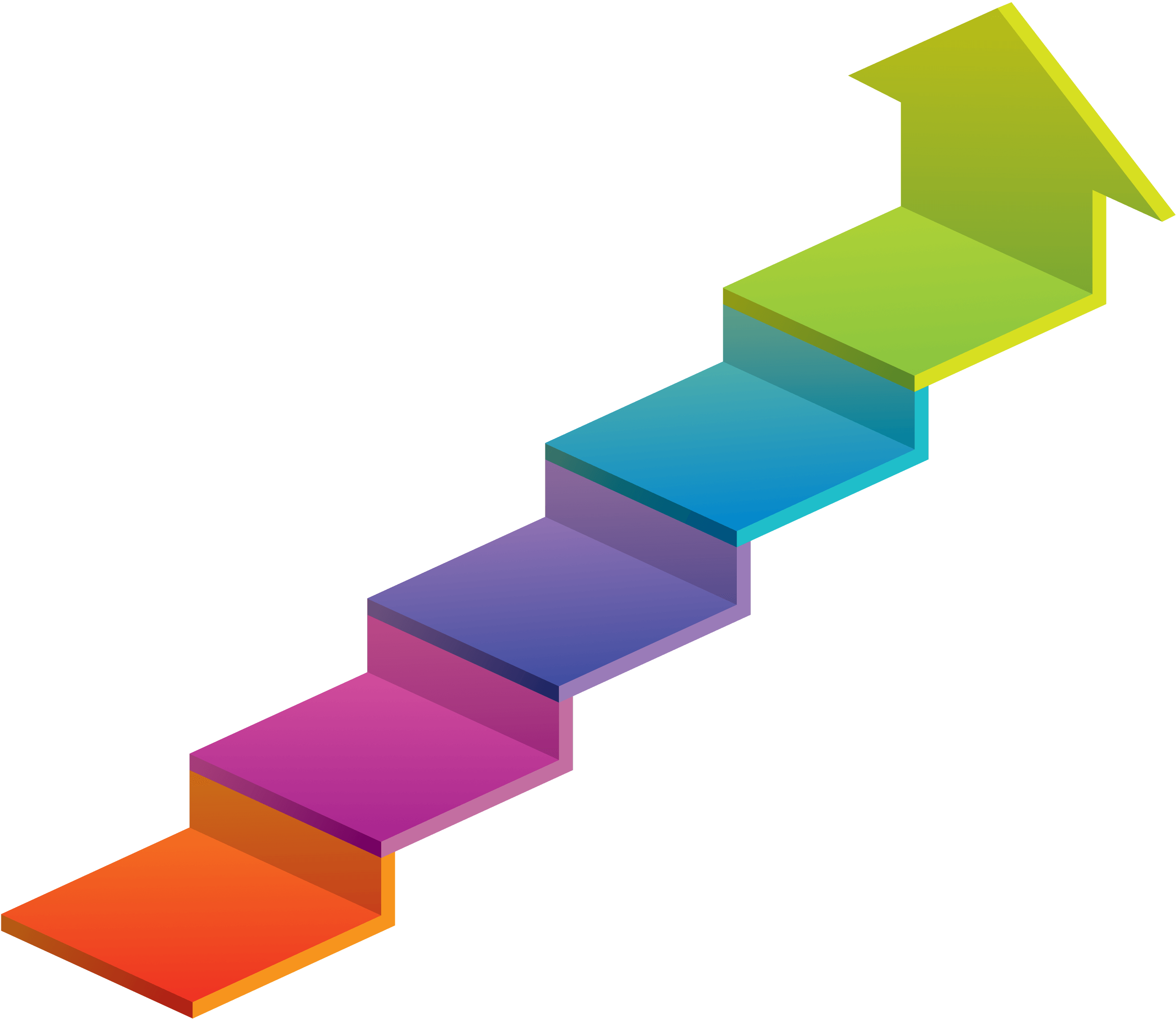 Colorful3 D Staircase Graphic