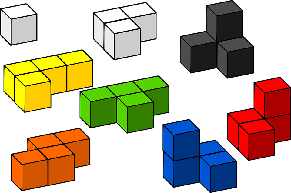 Colorful3 D Tetris Blocks