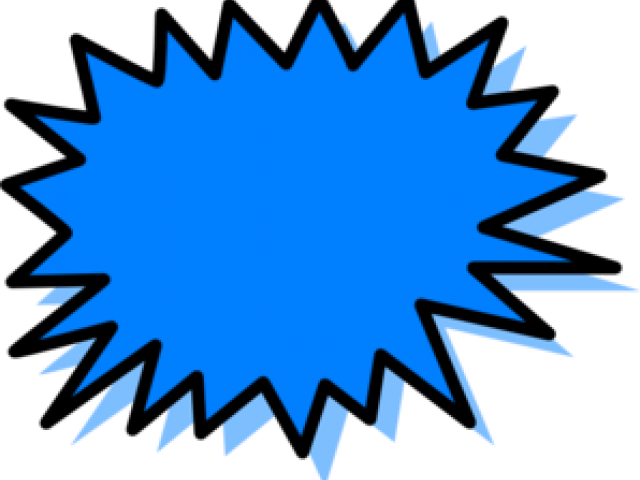 Comic Style Blue Burst Shape