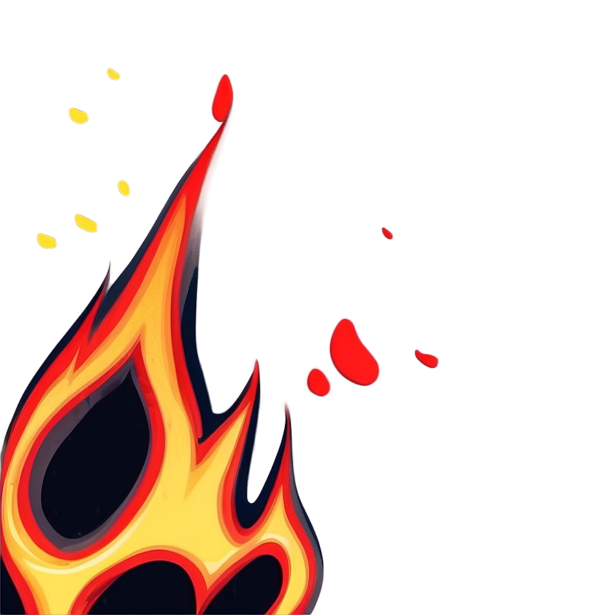 Comic Style Fire Illustration Png Rtv