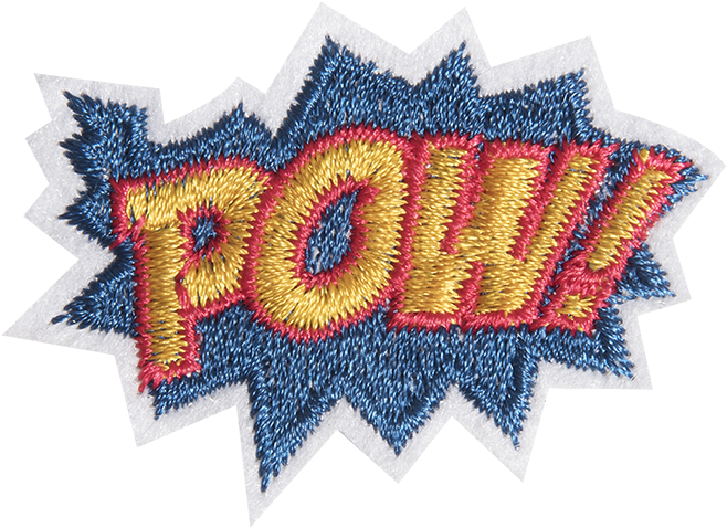 Comic Style P O W Patch