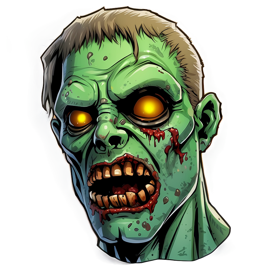 Comic Style Zombie Head Png Upj