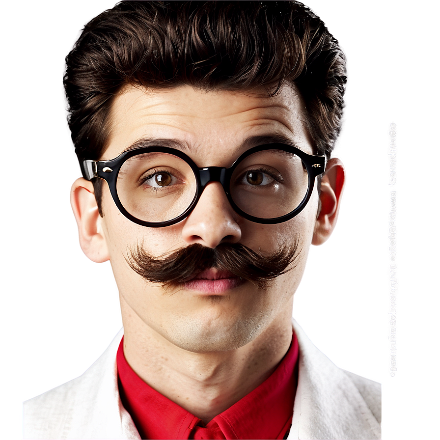 Comical Glasses And Mustache Png Tie