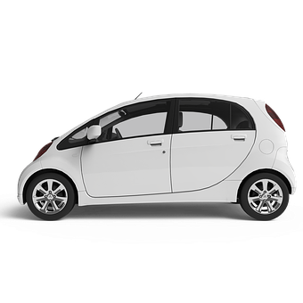 Compact_ White_ Car_ Black_ Background