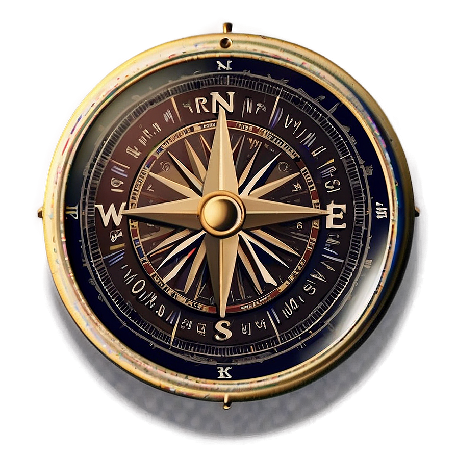 Compass On Vintage Paper Png 05042024