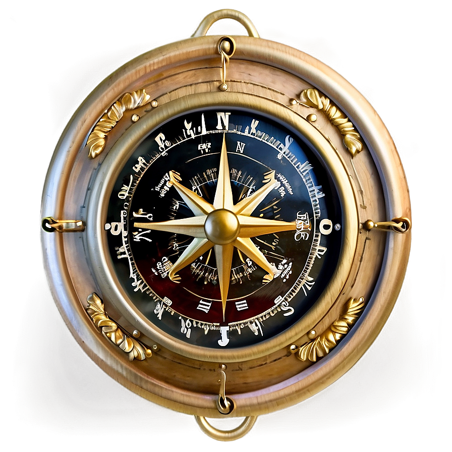 Compass On Wooden Table Png Tft