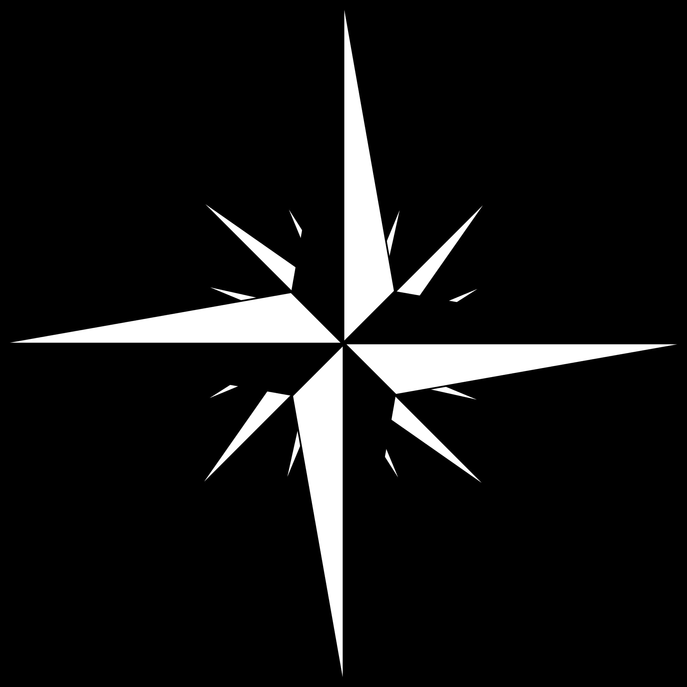 Compass Rose Graphic Blackand White