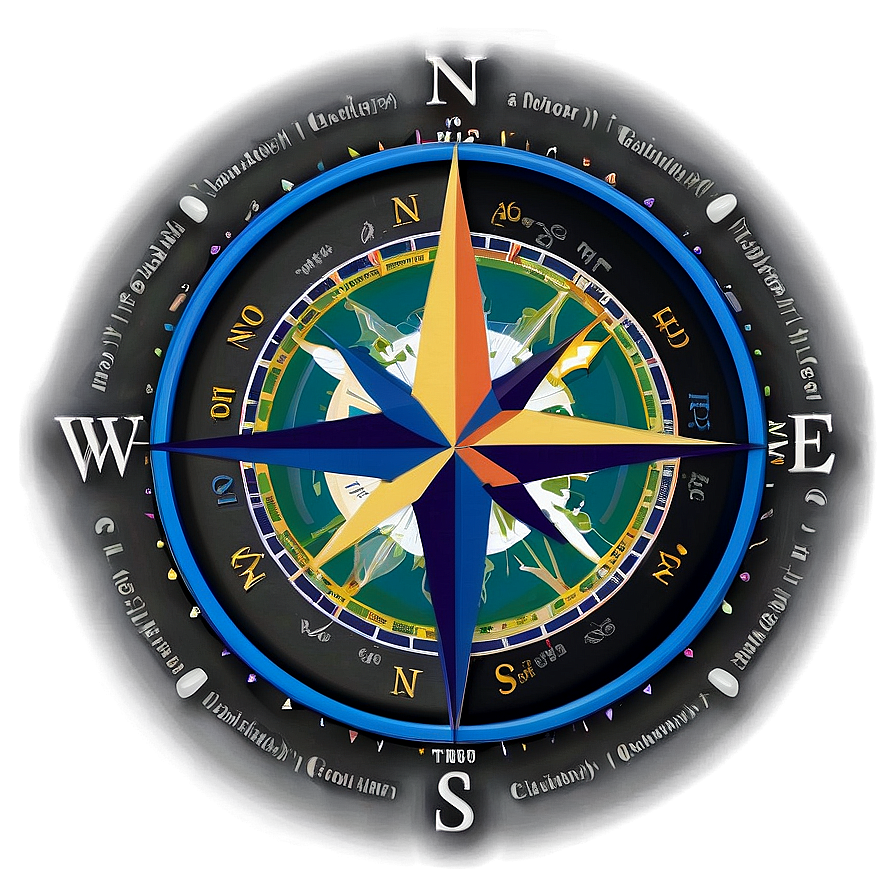 Compass Rose With Latitude Lines Png 75