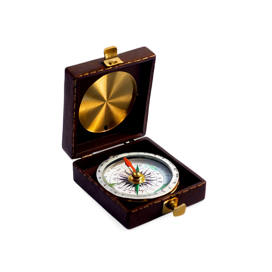 Compass With Leather Case Png Hks