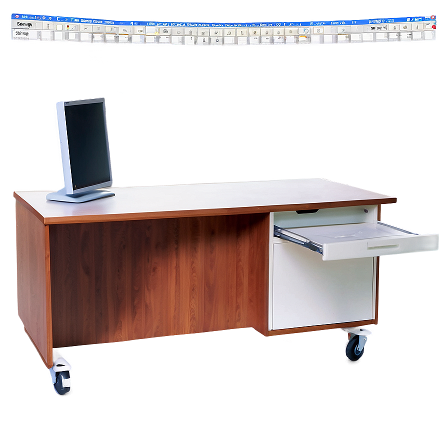 Computer Desk On Wheels Png Gdy