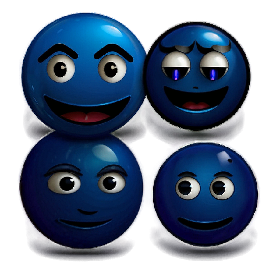 Conceptual Blue Emojis Png Pack 06282024