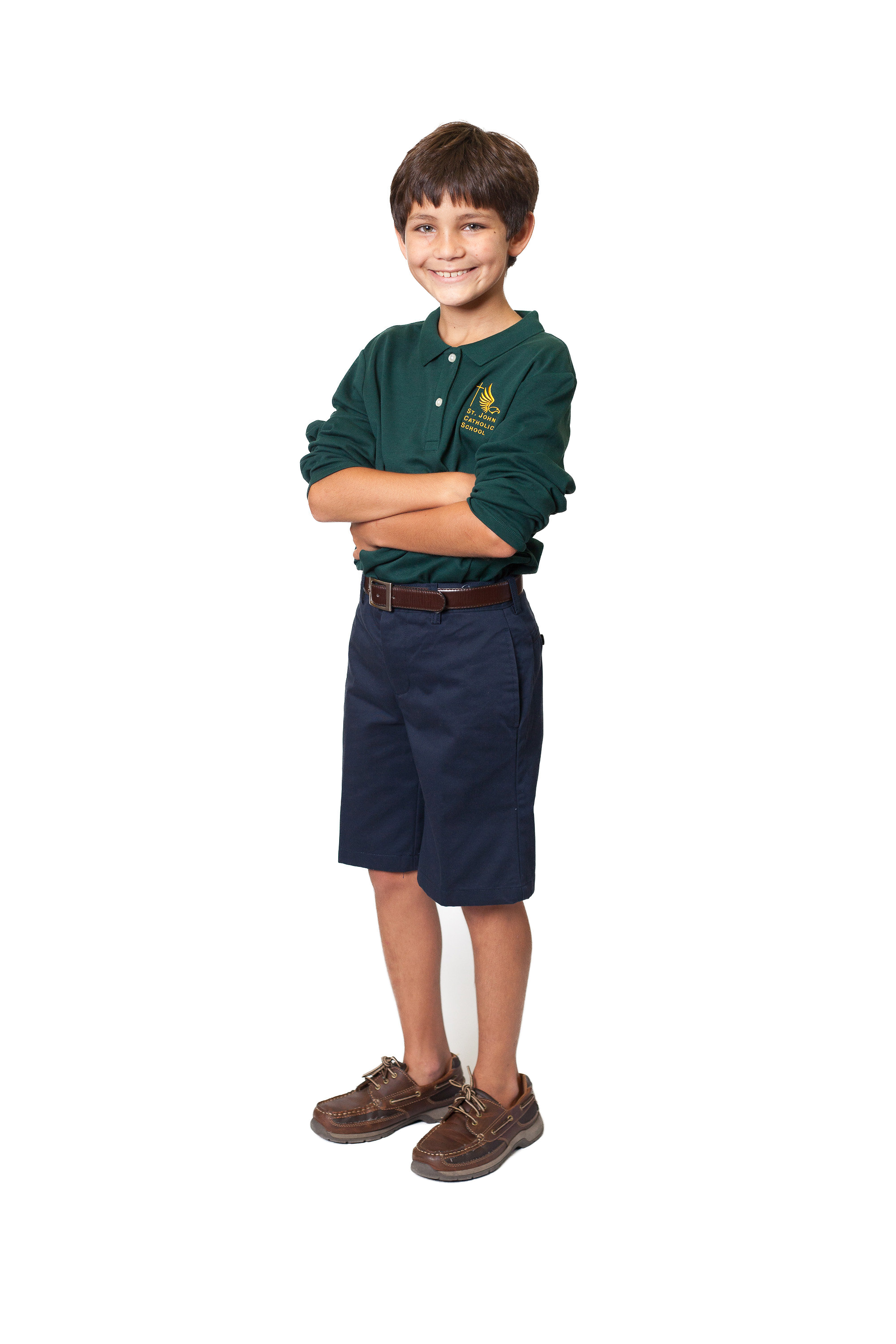 Confident Boy Standing Arms Crossed