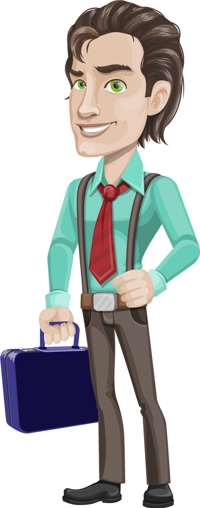 Confident Businessman Cartoon Character