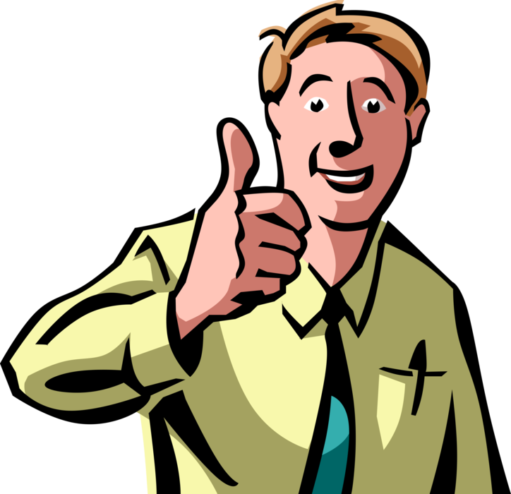 Confident Businessman Giving Thumbs Up