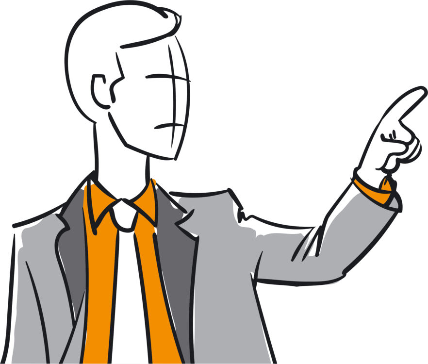 Confident Businessman Pointing