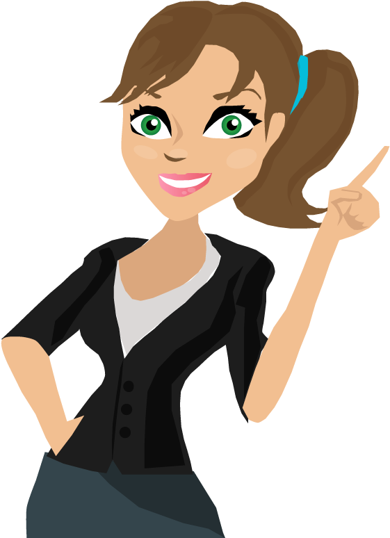 Confident Businesswoman Cartoon Character