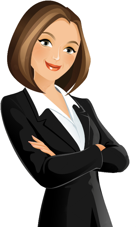 Confident Businesswoman Cartoon Character