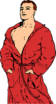 Confident Manin Red Robe