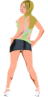 Confident Woman Pose Vector