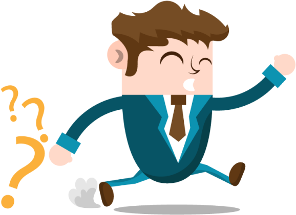 Confused Businessman Running Cartoon