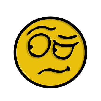 Confused Yellow Emoji Black Background