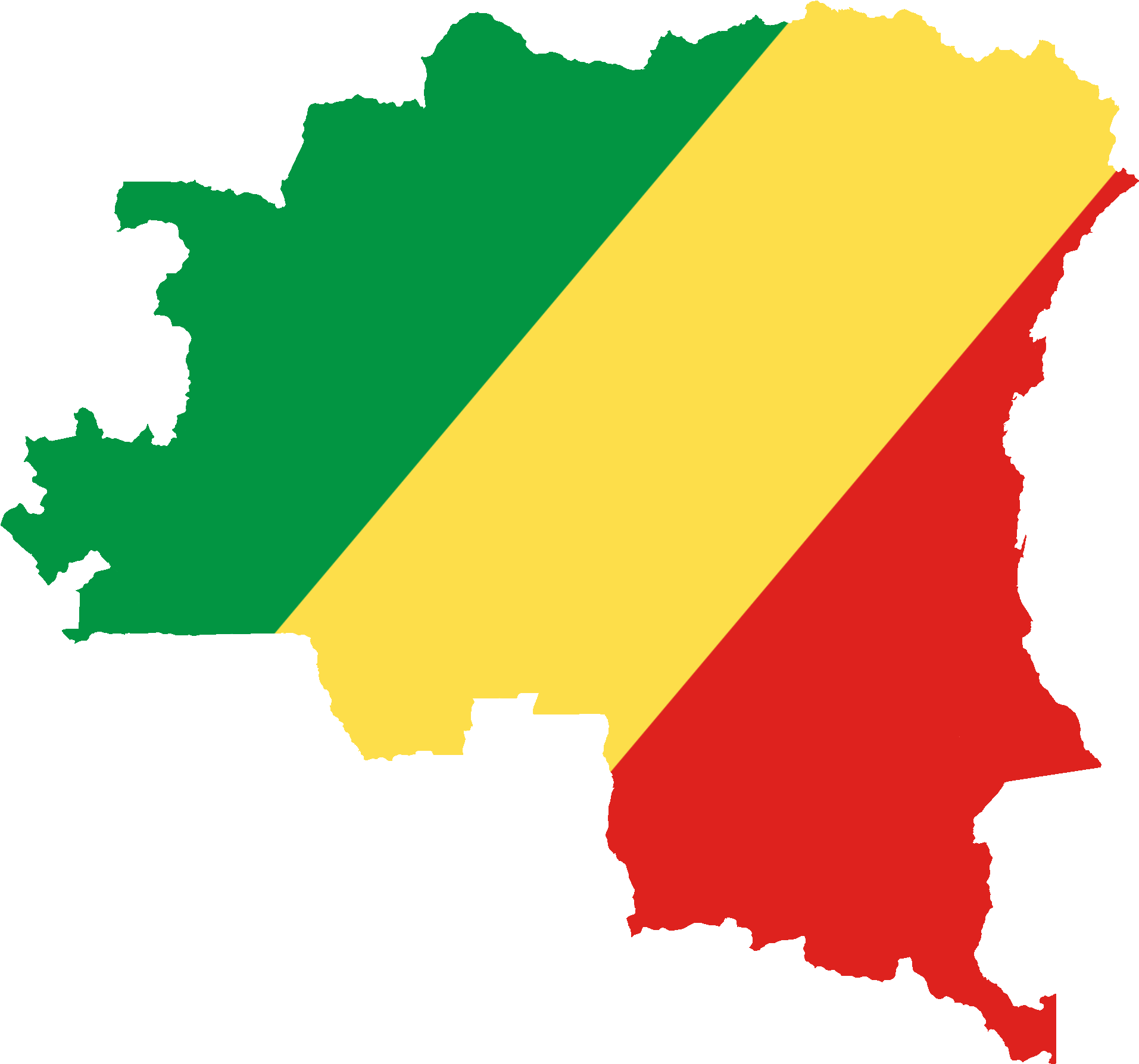 Congo Map Flag Overlay
