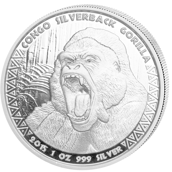 Congo Silverback Gorilla Silver Coin2015