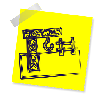 Construction Crane Graphicon Yellow Sticky Note