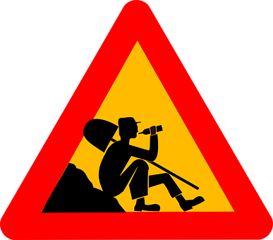 Construction Worker Drinking Sign