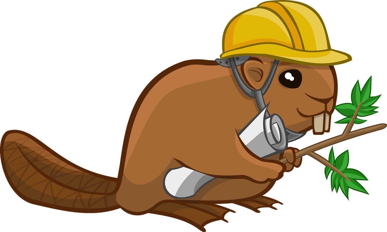 Construction Worker Squirrel Cartoon