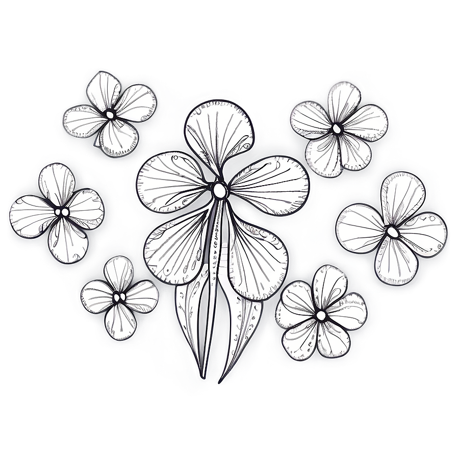 Contemporary Flower Doodle Png Smg30